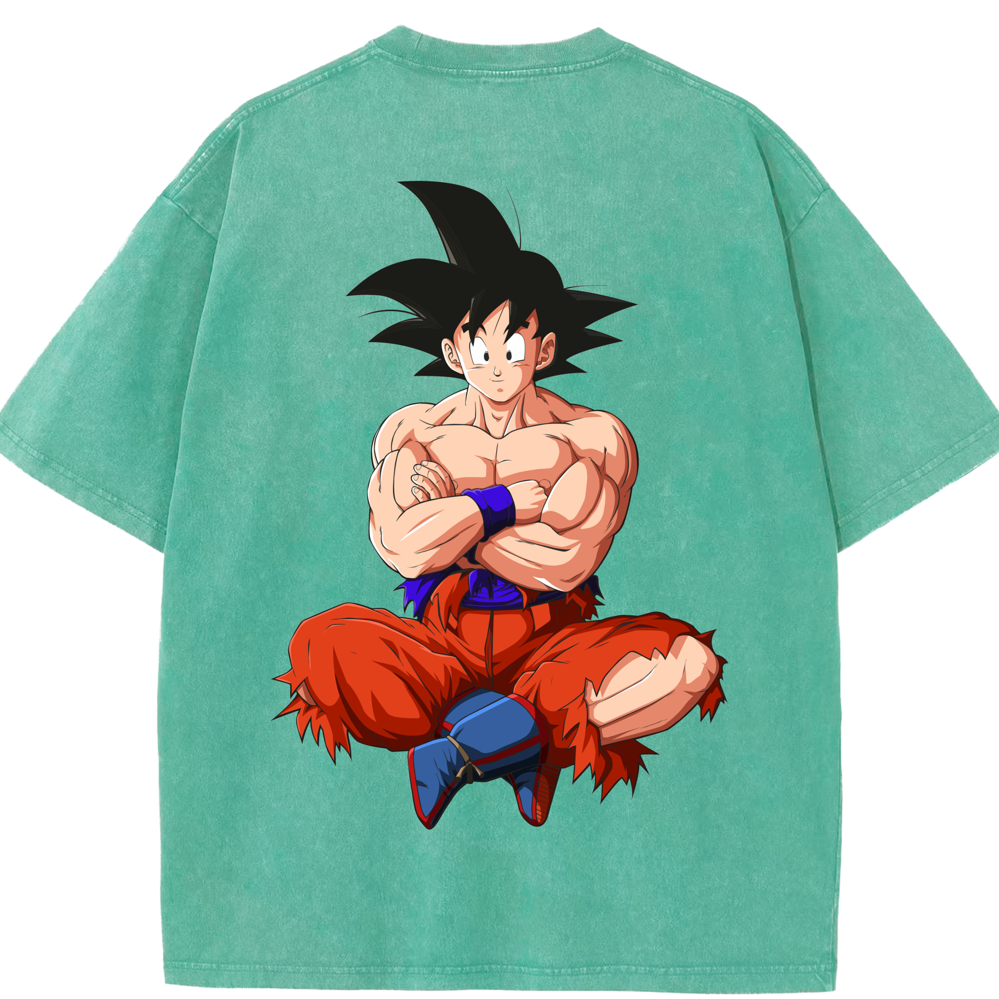 （画像用） ドラゴンボール 孫悟空（そん ごくう）Son Goku カカロット DRAGON BALL Kakarotto 綿100% ヴィンテージ風 半袖Tシャツ（背面プリント）